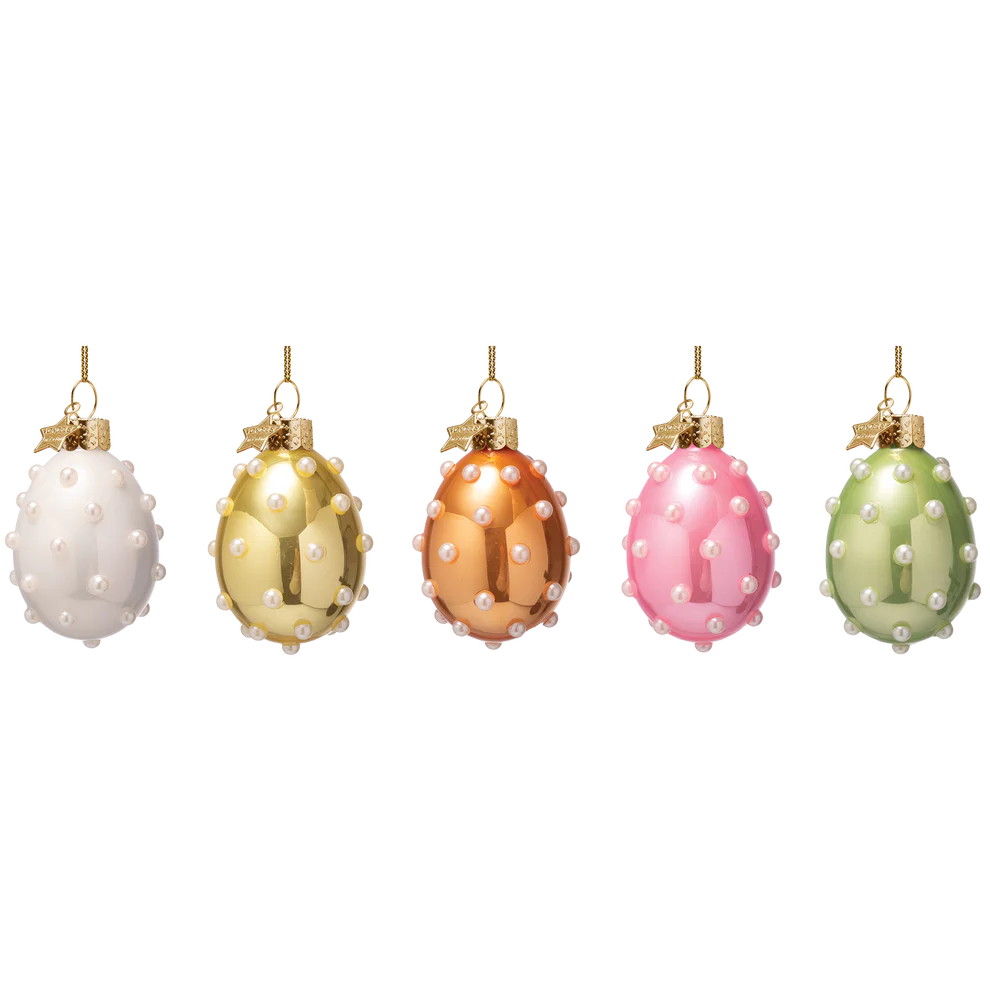 Vondels | Hangfiguur Pearl Eggs Glas H6cm 5-pack