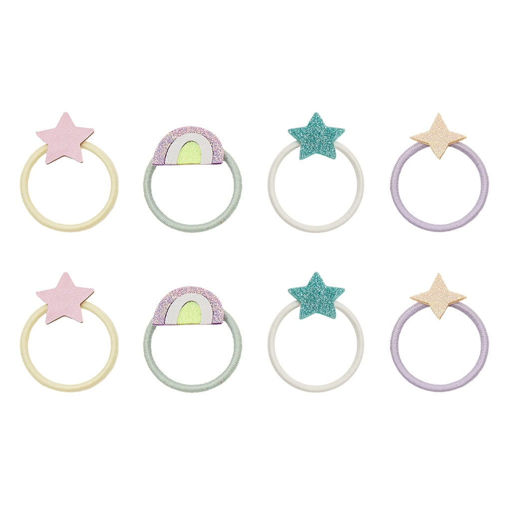 Mimi & Lula | Haarelastiek Rainbow and Star Mini Ponies 6-pack
