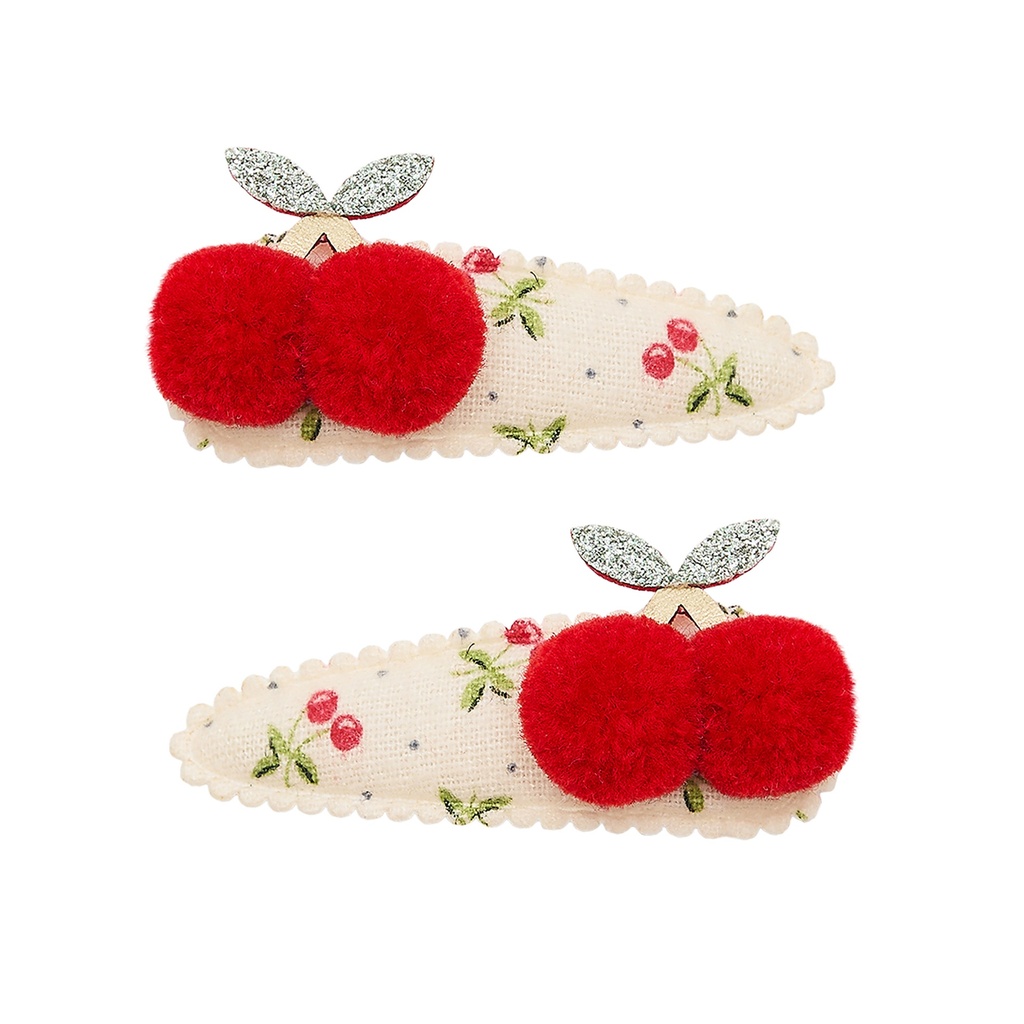Mimi & Lula | Haarspeld Pom Pom Cherries Clic Clacs 2-pack