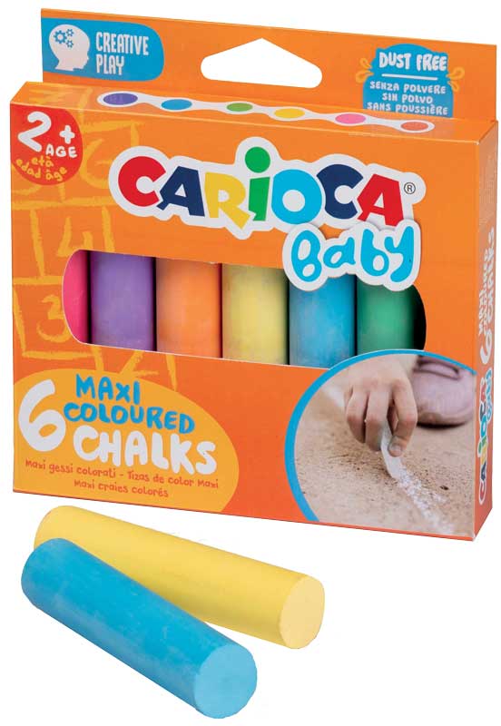 Carioca | Krijt "Baby Maxi" Stofvrij 6-pack