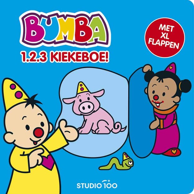 Bumba | Boek "1-2-3 Kiekeboe" XL Flapjesboek 210x210mm