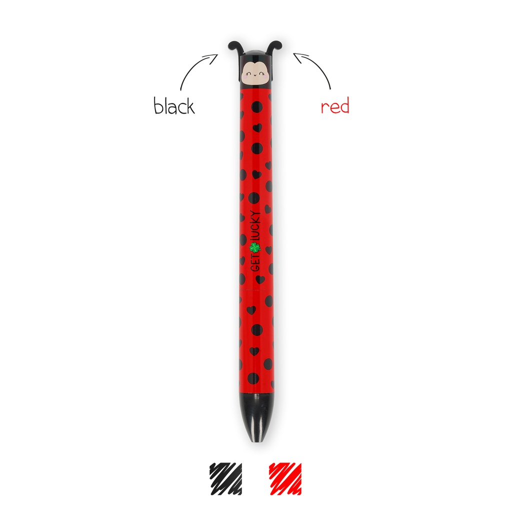 Legami | Balpen Click&Clack Ladybug Twee Kleurig Rood/Zwart