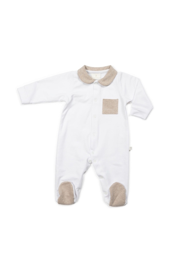 Living Nature | Pyjama Clément Italian Fleece Wit/Beige 