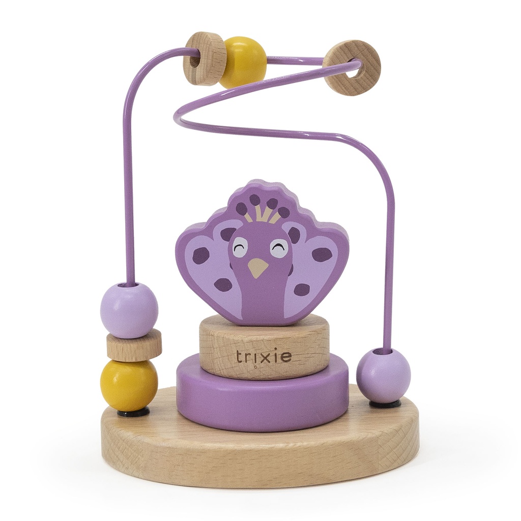 Trixie | Kralenframe Mrs. Peacock Hout Paars 11x8x15cm