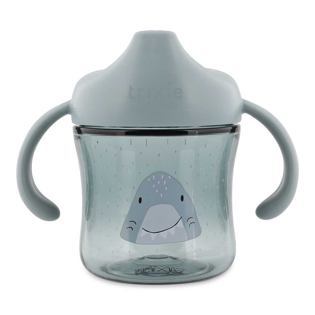 Trixie | Drinkbeker Mr. Shark Sippy Cup met Handvat en Drinktuit Blauwgrijs