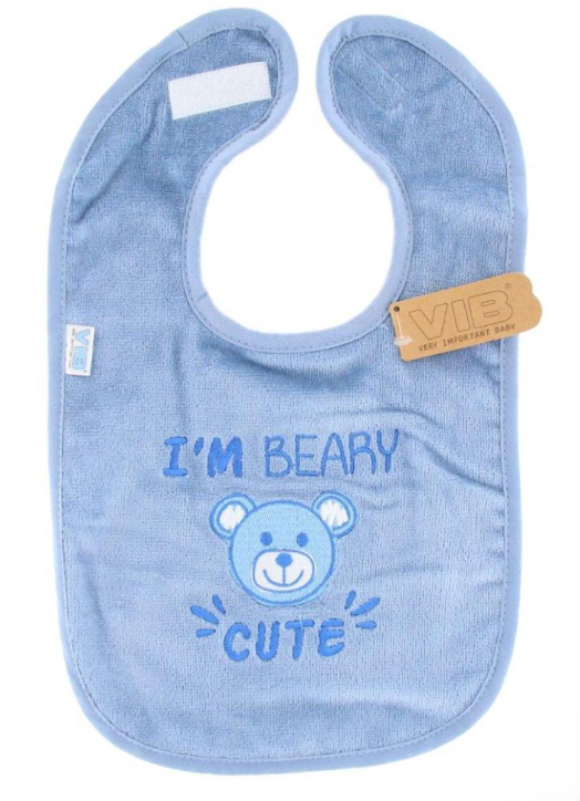 VIB | Slabbetje "I'm Beary Cute" Dusty Blue