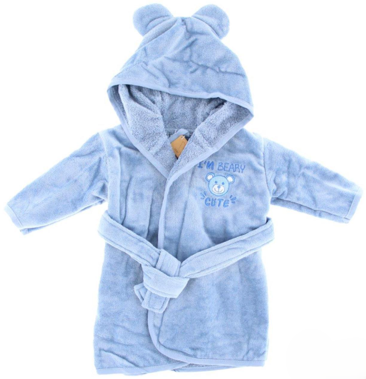 VIB | Badjas "I'm Beary Cute" Dusty Blue M62-68