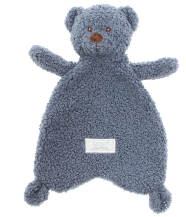 VIB | Knuffeldoek Teddy met Berenhoofd Dusty Blue