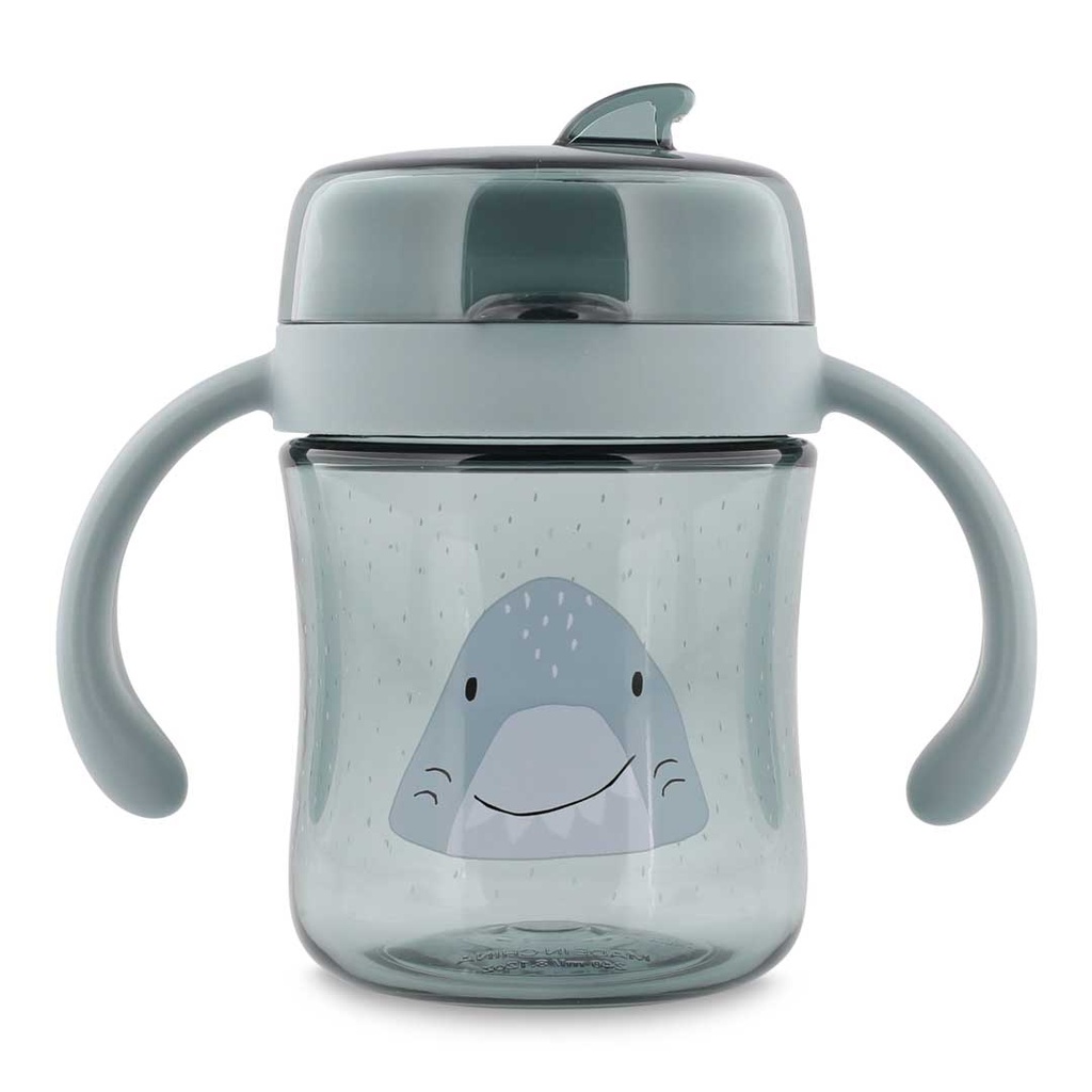 Trixie | Drinkbeker Mr. Shark 360° met Handvaten Blauwgrijs