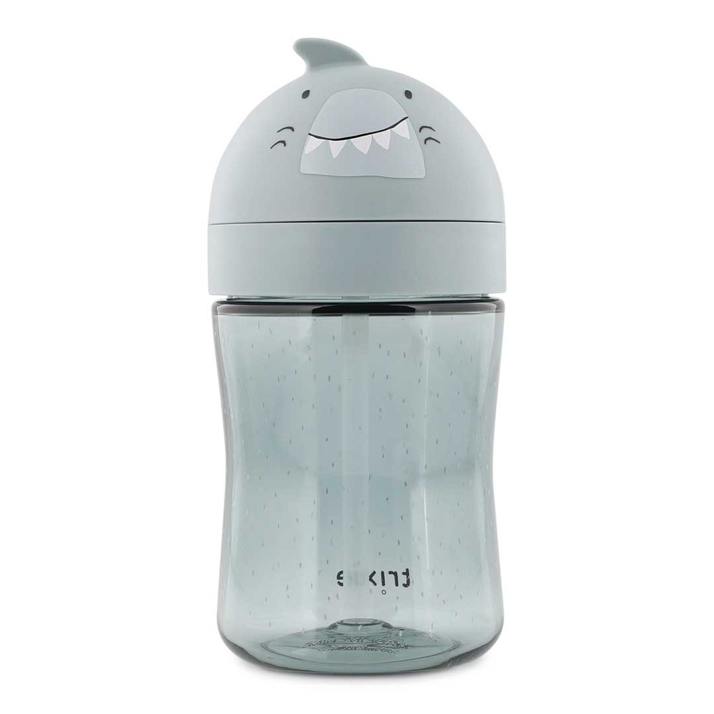 Trixie | Drinkbeker Mr. Shark met Rietje Blauwgrijs