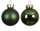 Decoris | Kerstbal Glas Mix Dennengroen Ø3,5cm 16-pack