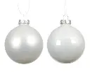 Decoris | Kerstbal Glas Mix Winterwit Ø10cm 4-pack