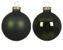 Decoris | Kerstbal Glas Mix Dennengroen Ø8cm 6-pack