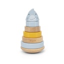 Trixie | Stapelpyramide Mr. Shark Stapeltoren Hout Blauwgrijs 10x10x18,5cm