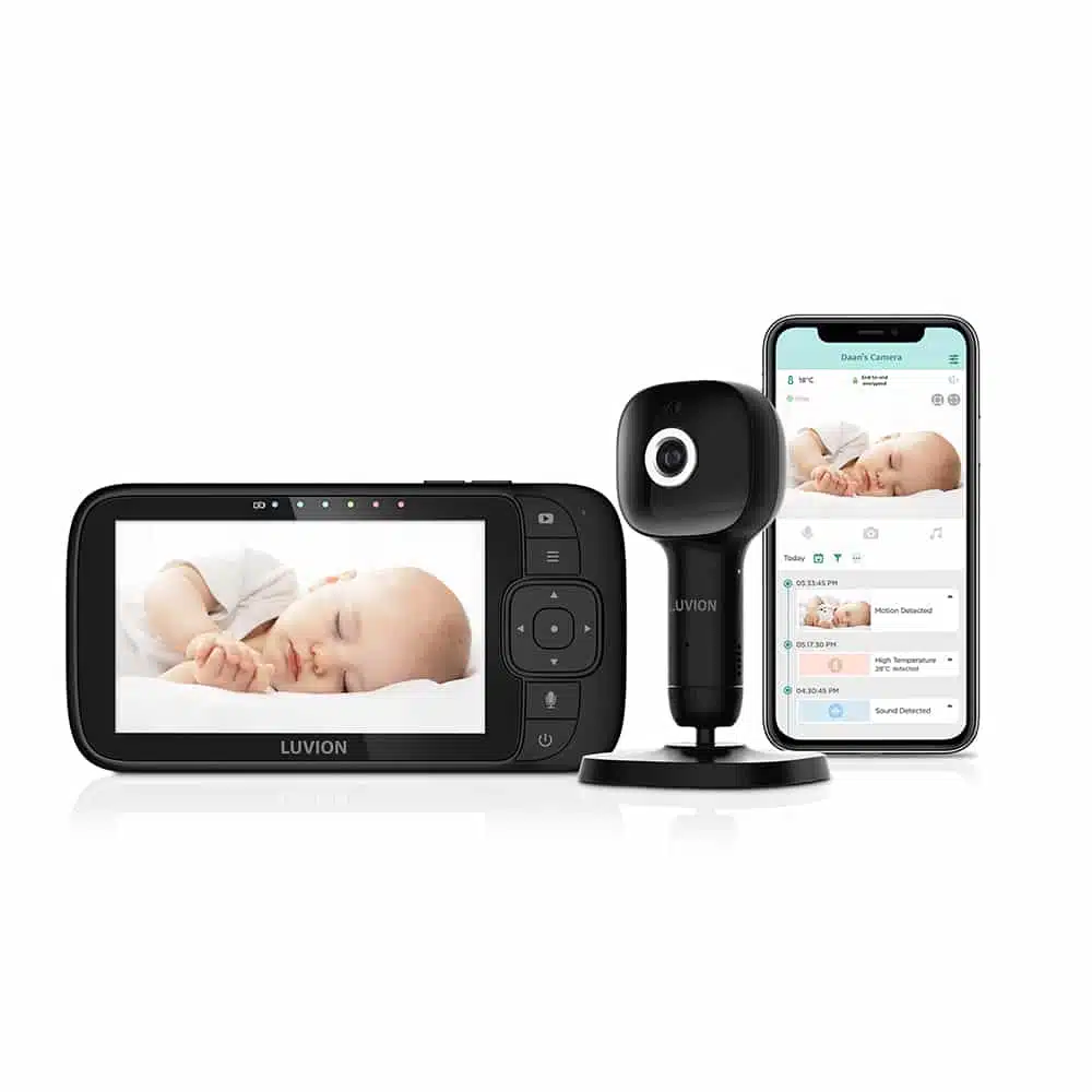 Luvion | Beeldbabyfoon Essential Connect Crib Black met Dual Gebruik 