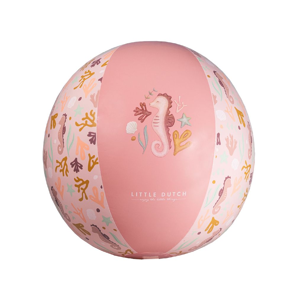 Little Dutch | Strandspeelgoed Strandbal Ocean Dreams Zeepaard Roze Ø35cm