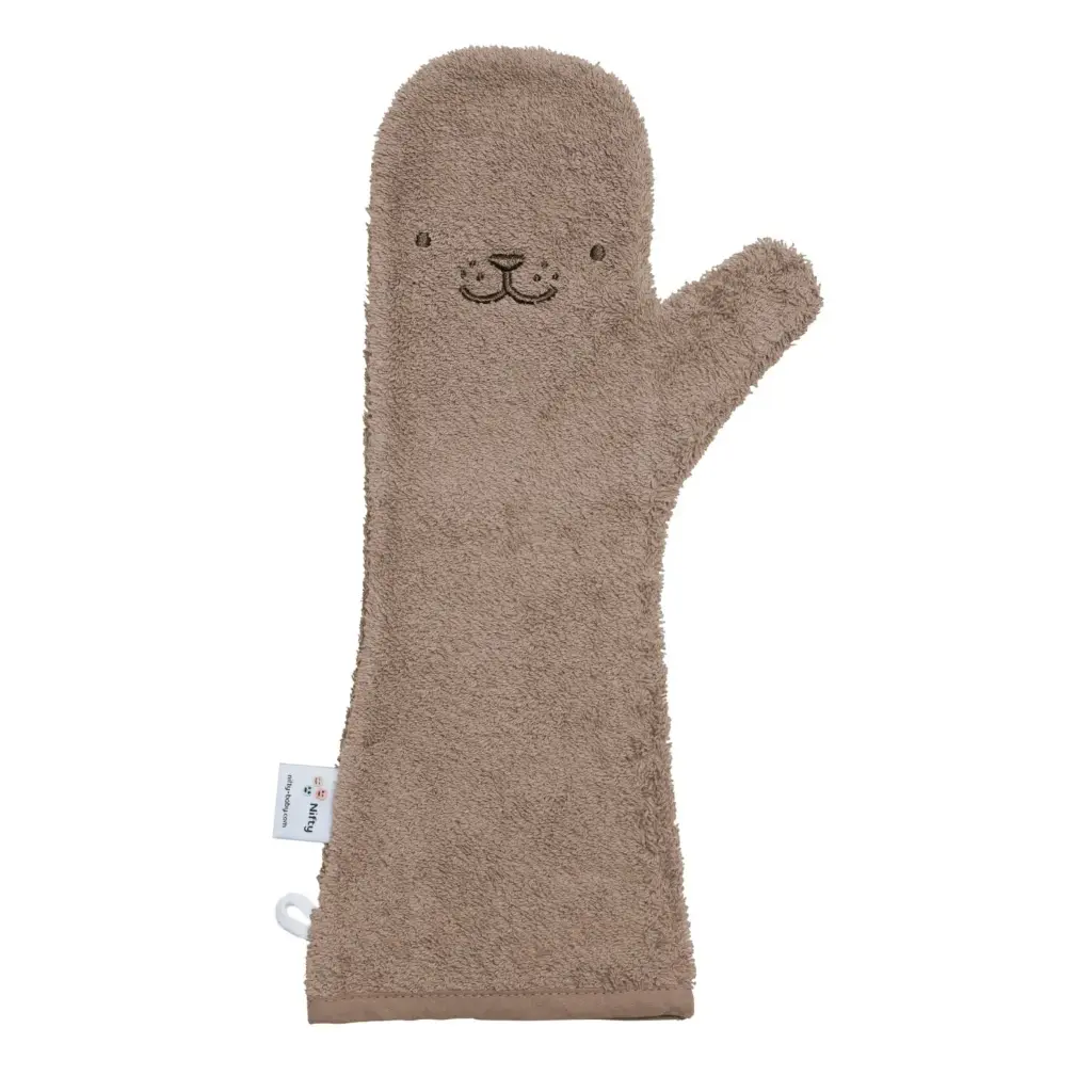Nifty | Washandje Baby Shower Glove Mocha Bruin