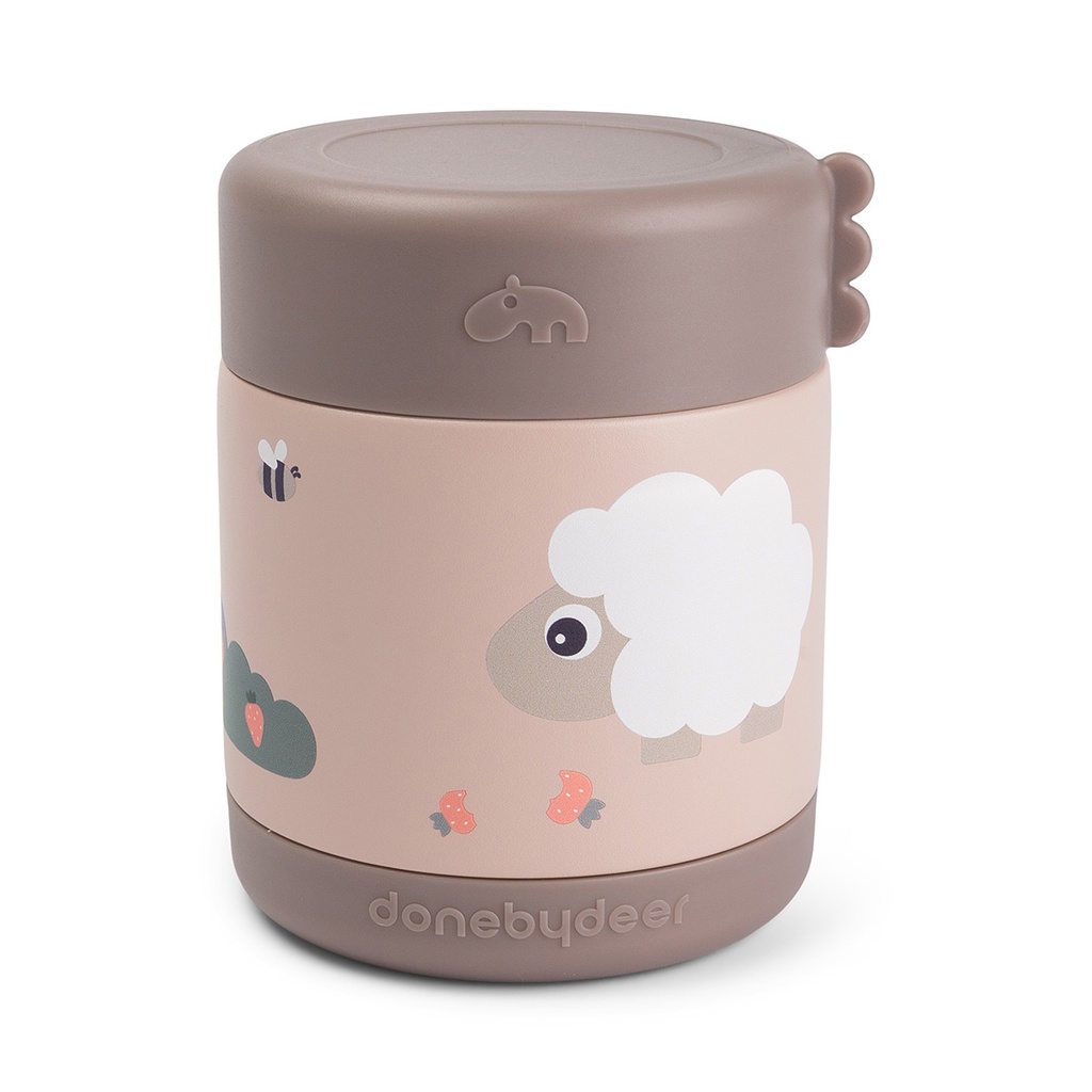 Done by Deer | Thermos Tiny Farm Food Jar Pink 300ml