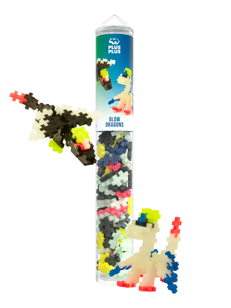 Plus-Plus | Educatief Speelgoed Glow Dragons Bouwstukjes Glow in the Dark 100-delig