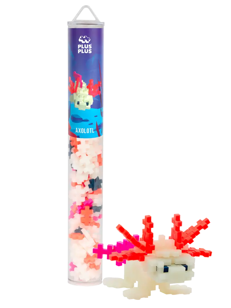 Plus-Plus | Educatief Speelgoed Axolotl Bouwstukjes Glow in the Dark 100-delig