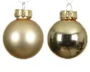 Decoris | Kerstbal Glas Mix Licht Goud Ø3,5cm 16-pack 