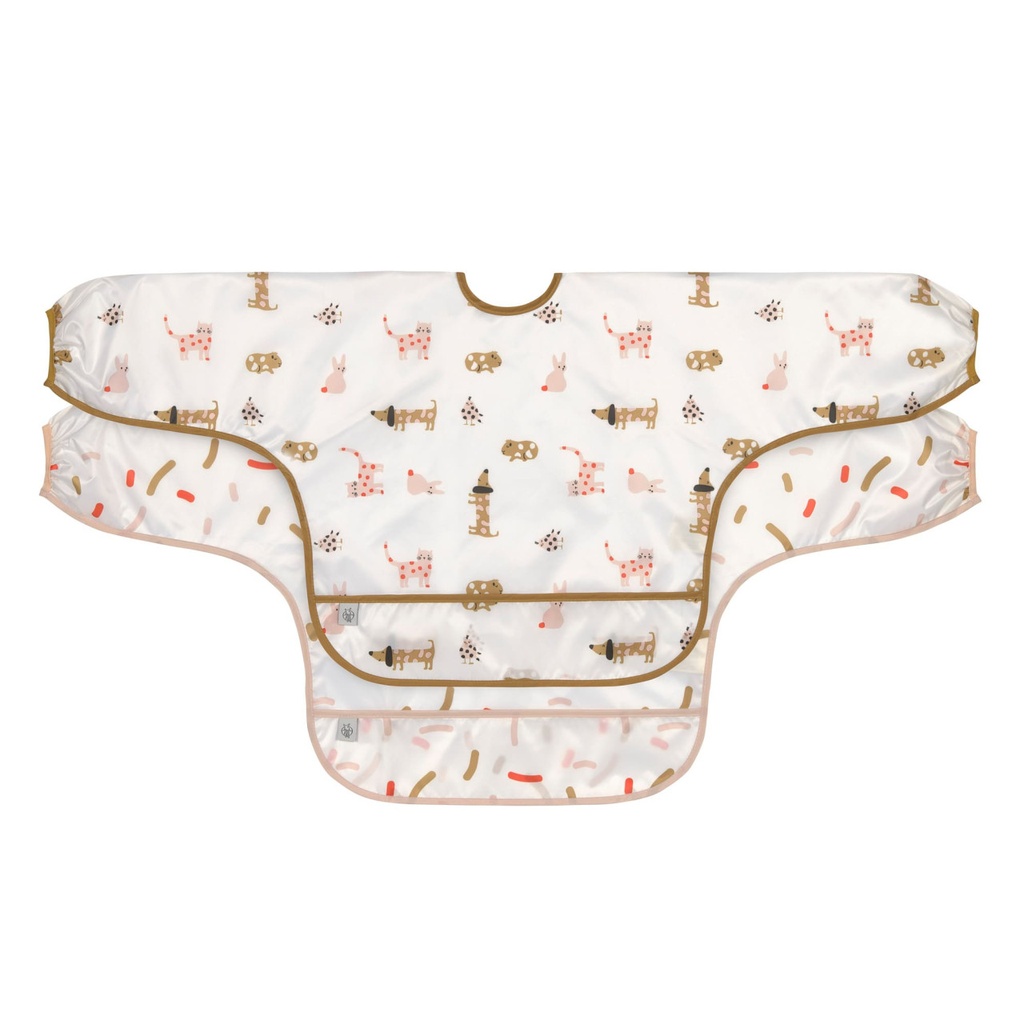 Laessig | Slabbetje Little Mateys Spicey met Mouwen Long Sleeve Bib Orange 2-pack