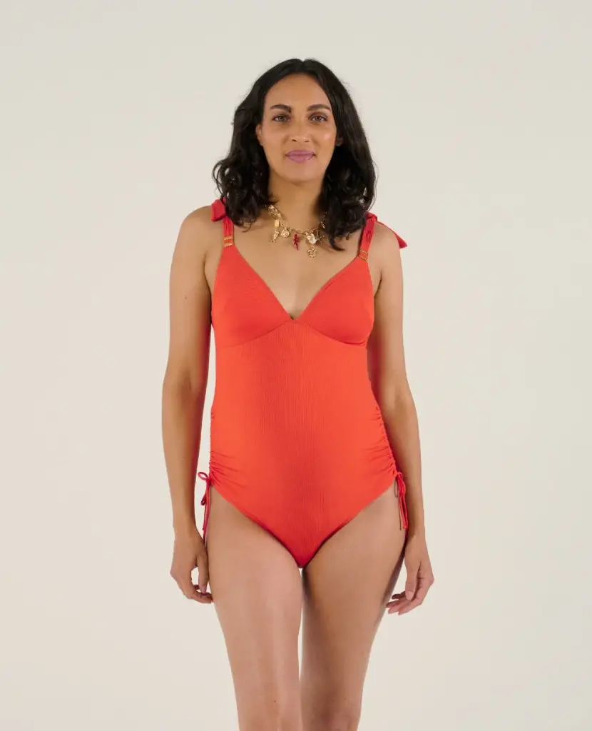Cache Coeur | Badpak Porto Vecchio Maternity Swimwear Orange