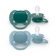 Avent | Fopspeen Ultra Soft Blauw/groen +18M 2-pack 