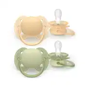 Avent | Fopspeen Ultra Soft 6-18m Perzik/olijf 2-pack   