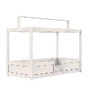 Lifetime | Bed 4in1 met Dakframe incl Rolbodem Off White MDF L200xB90xH100cm 
