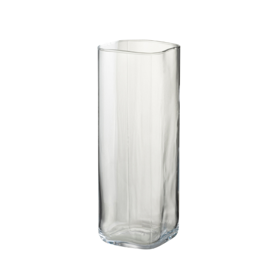 J-Line | Vaas Recht Vierkant Glas Transparant Ø11,5x32cm