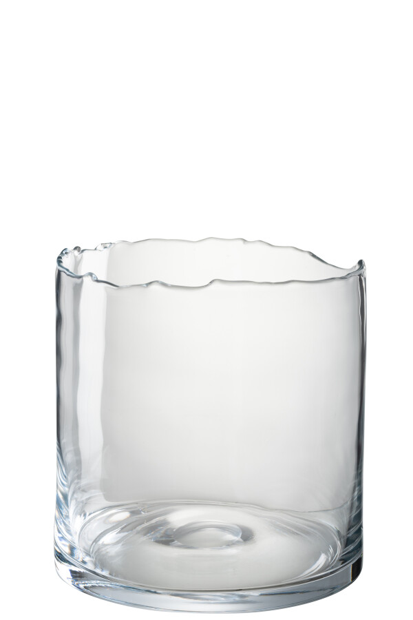 J-Line | Windlicht Onregelmatige Rand Glas Ø25,5x27