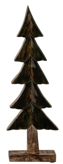 J-Line | Beeld Kerstboom Hout 14x5x43cm