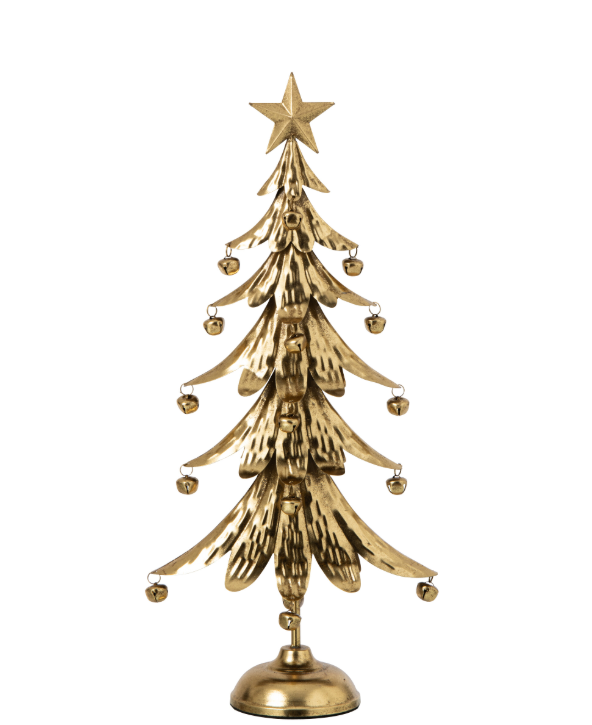 J-Line | Beeld Kerstboom Ijzer Goud 25,5x11,5x56cm 