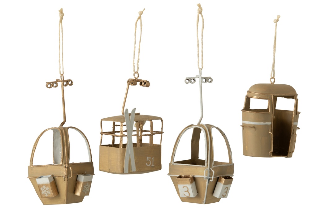 J-Line | Hangfiguur Gondel Kabelbaan Wit/Beige
