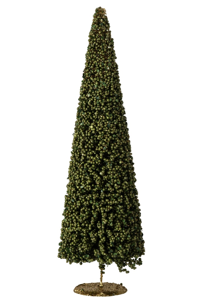 J-Line | Beeld Kerstboom Bessen Kunstof Groen Ø19x60cm