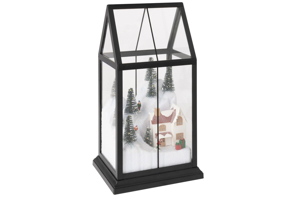 KERSTDORP LED GL/KUNSTS MIX S (18x15x33cm) 