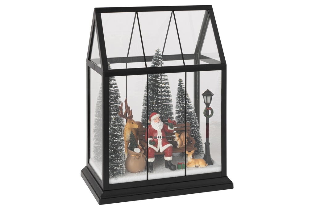 J-Line | Kerstdorp Dieren Led Glas/Kunstof 25,5x15x33cm