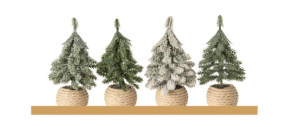 J-Line | Kerstboom Mini In Pot 8x8x15cm Assortiment