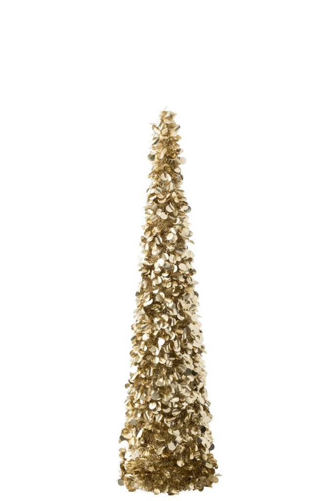 J-Line | Beeld Kerstboom Sprankelend Champagne Polystyr Ø24,5x132,5cm