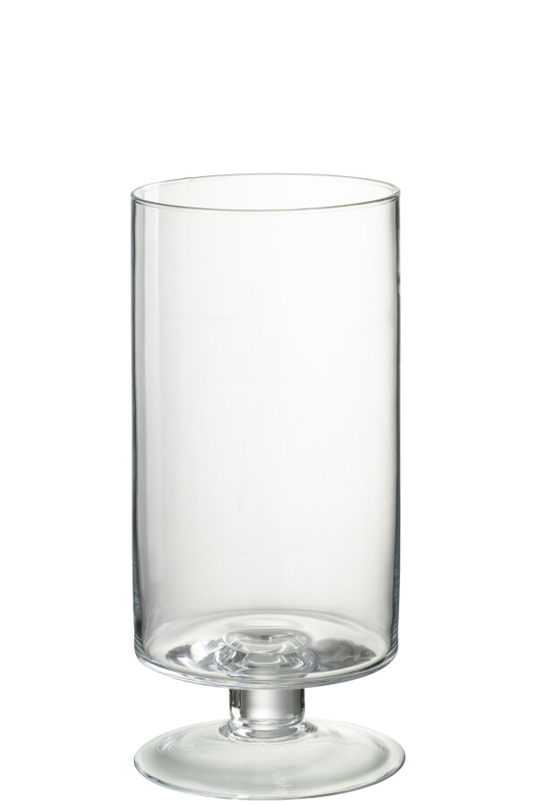 J-Line | Windlicht Op Voet Glas Transparant Ø16x33,5cm