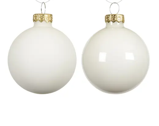 Decoris | Kerstbal Glas Mix Wolwit Ø10cm 4-pack