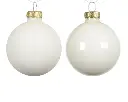 Decoris | Kerstbal Glas Mix Wolwit Ø10cm 4-pack