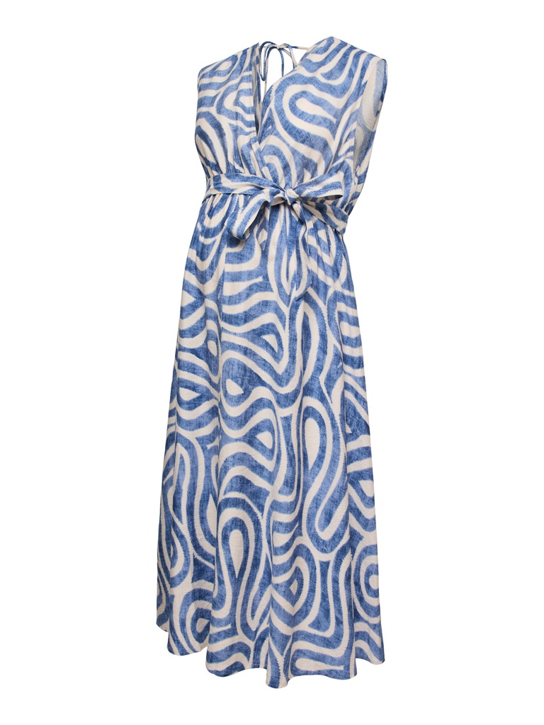 Mamalicious | Jurk Mlkatrine Tess Midi Birch/Graphic Blue