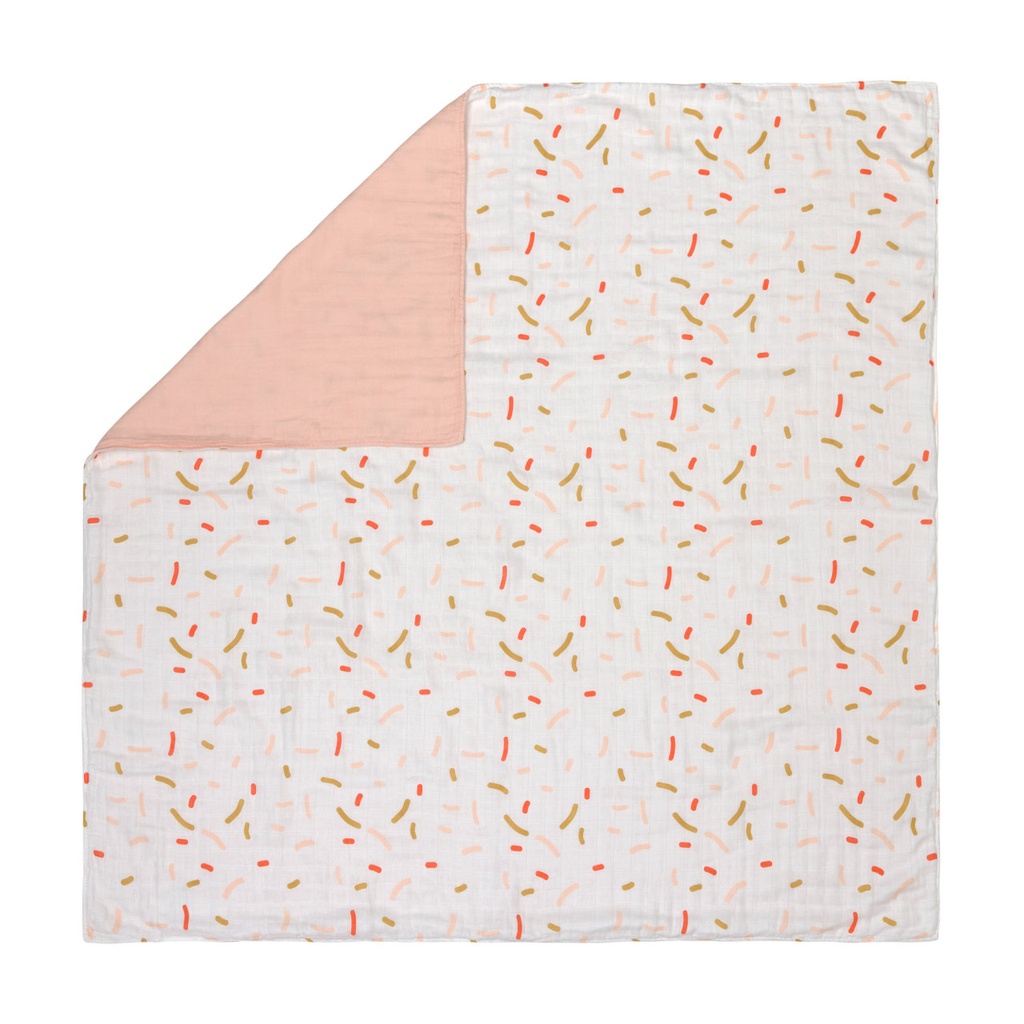 Laessig | Deken vr Wieg Heavenly Soft Blanket Little Mateys Spicey Orange Sprinkles Bamboe/Katoen 100x100cm