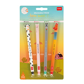 Legami | Balpen Farm Sweet Farm Erasable Gel Pens 4pack