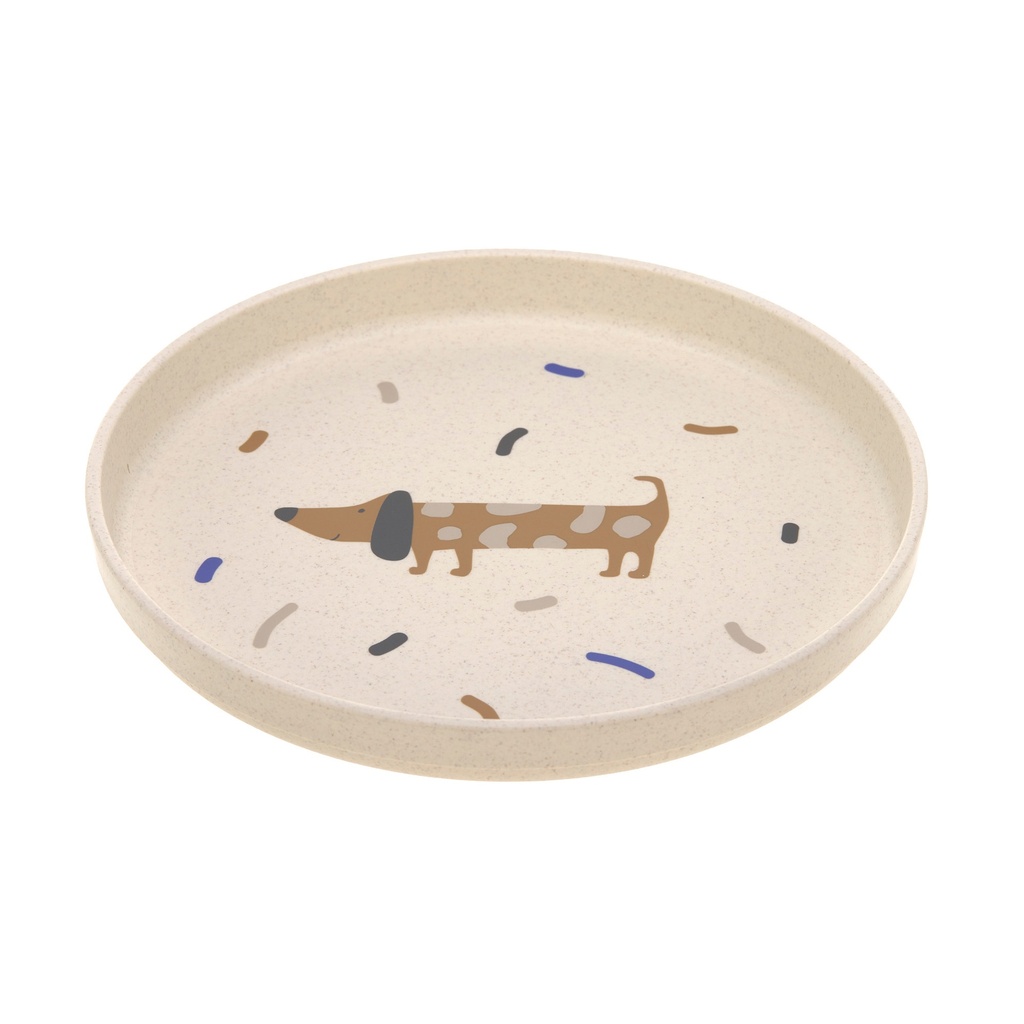 Laessig | Plat Bord Little Mateys Royal Blue Print Hond PP/Cellulose
