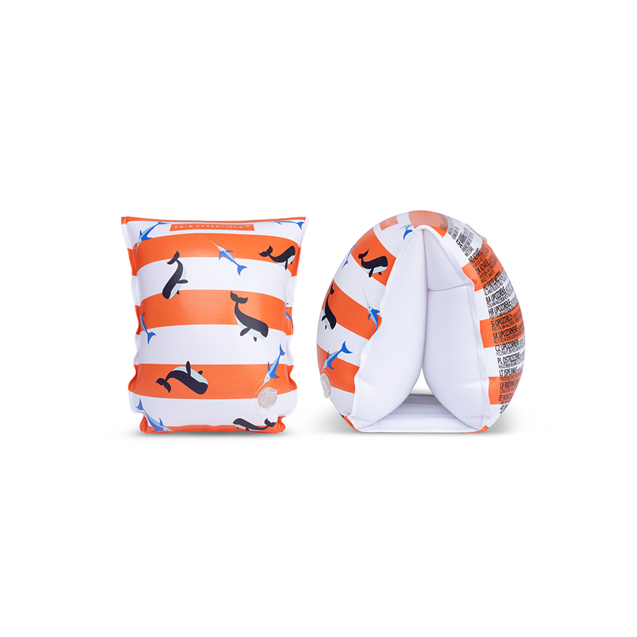 Swim Essentials | Zwembandjes Ocean Stripes Oranje/Wit 0-2Y