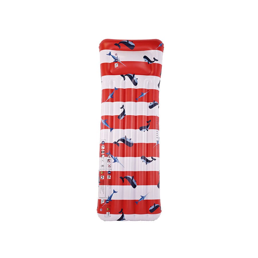 Swim Essentials | Luchtmatras Ocean Stripes Rood/Wit 177cm