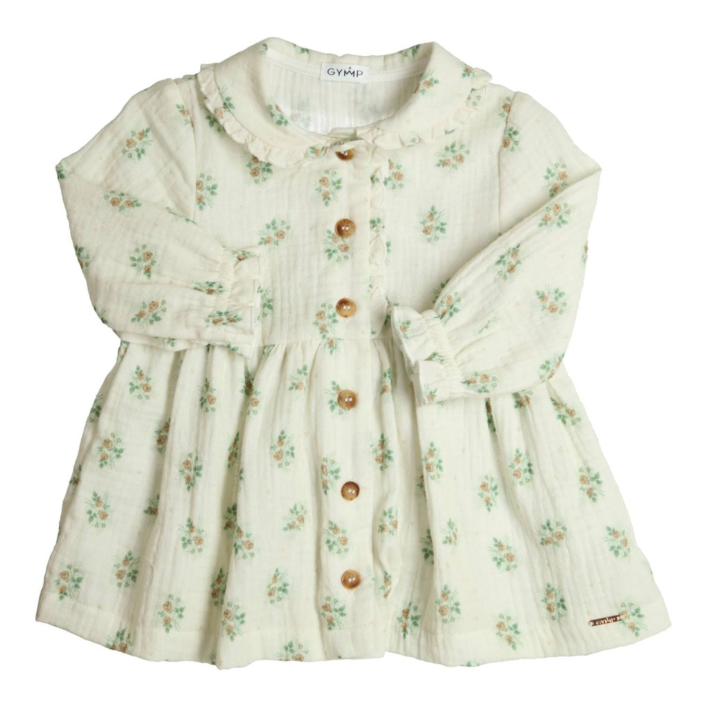 Gymp | Jurk Girls Florens Off White/Green